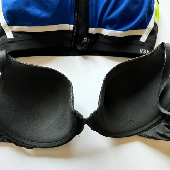 Bundle of 3 Bras Victoria's Secret Uplift Semi Demi VSX Sports Bra Swim Sz 34D - Picture 4 of 14